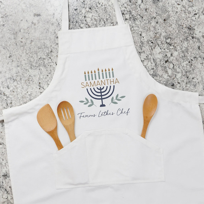 Mom'S Home Cooking - Delantal blanco personalizado para cocinar Menorah,